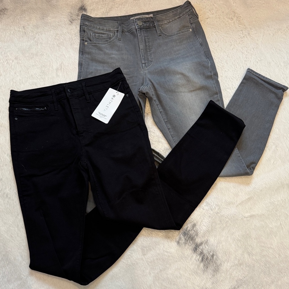 Bundle of Athleta Women's Skinny Jeans - Black and Gray